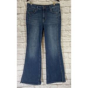 m jeans Maurices 16 Reg High Rise Flare Distressed Vintage 70 Style Stretch